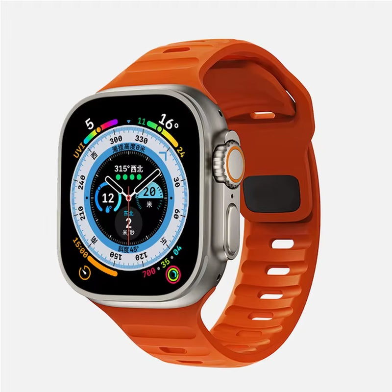 Strap for  Watch Band 49Mm 44Mm 45Mm 41Mm 40Mm 42Mm 38Mm Soft Silicone Sport Bracelet Iwatch Serise 8 7 SE 6 5 9 Ultra 49Mm